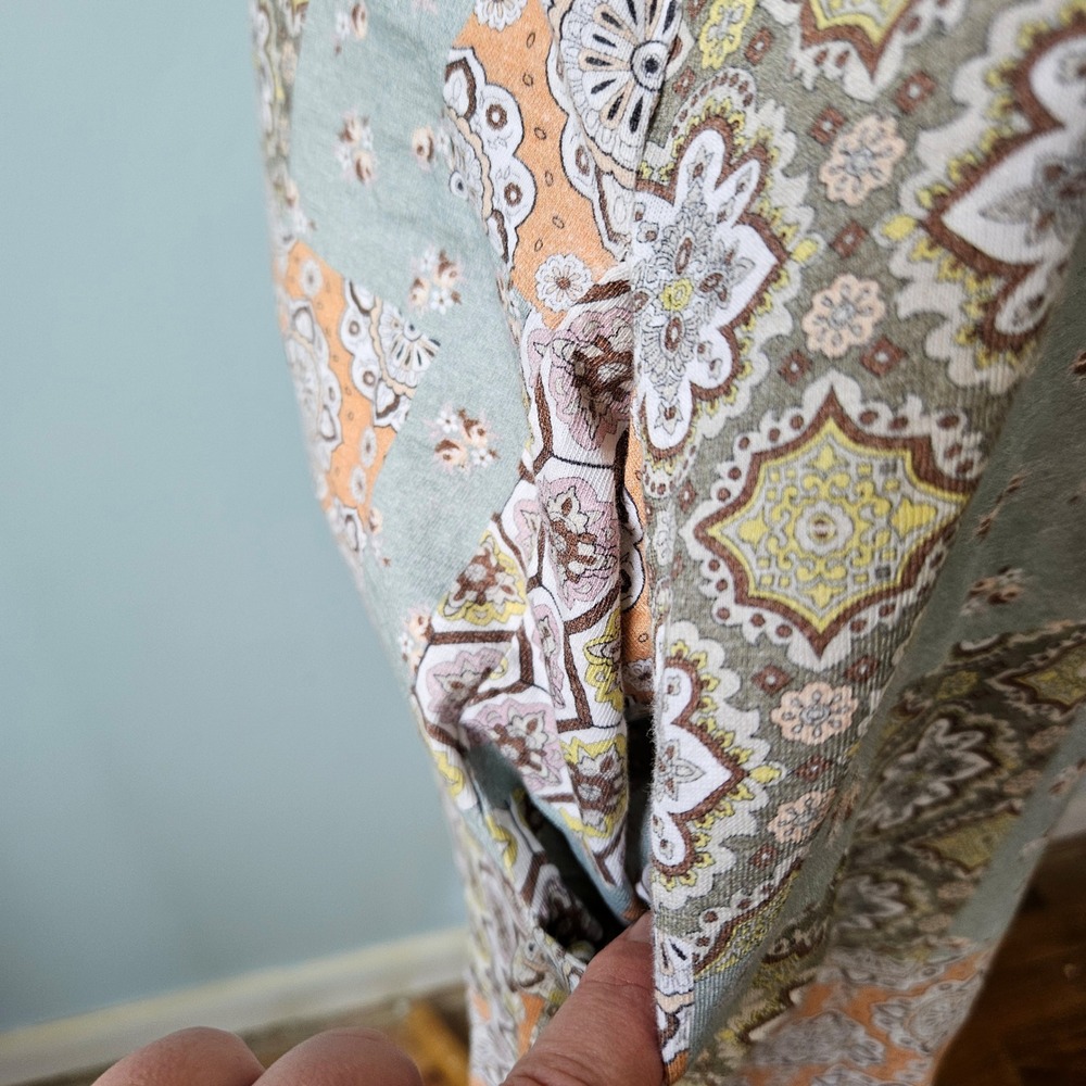 Known Supply Cadence Organic Cotton Paisley Patchwork Jumpsuit Overall XL Boho - Picture 3 of 9